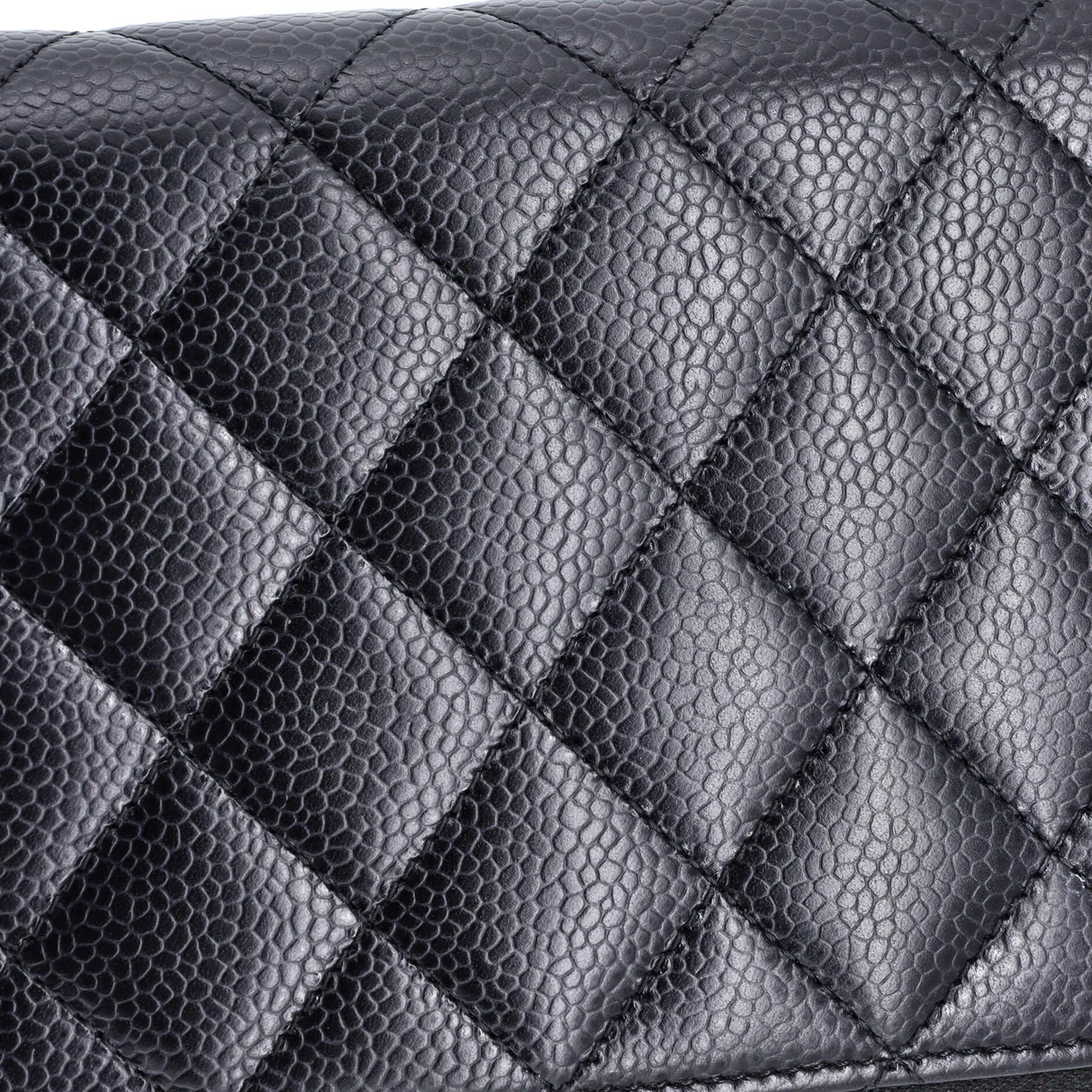 Zip Around Wallet Quilted Caviar Long - Deep Luxury