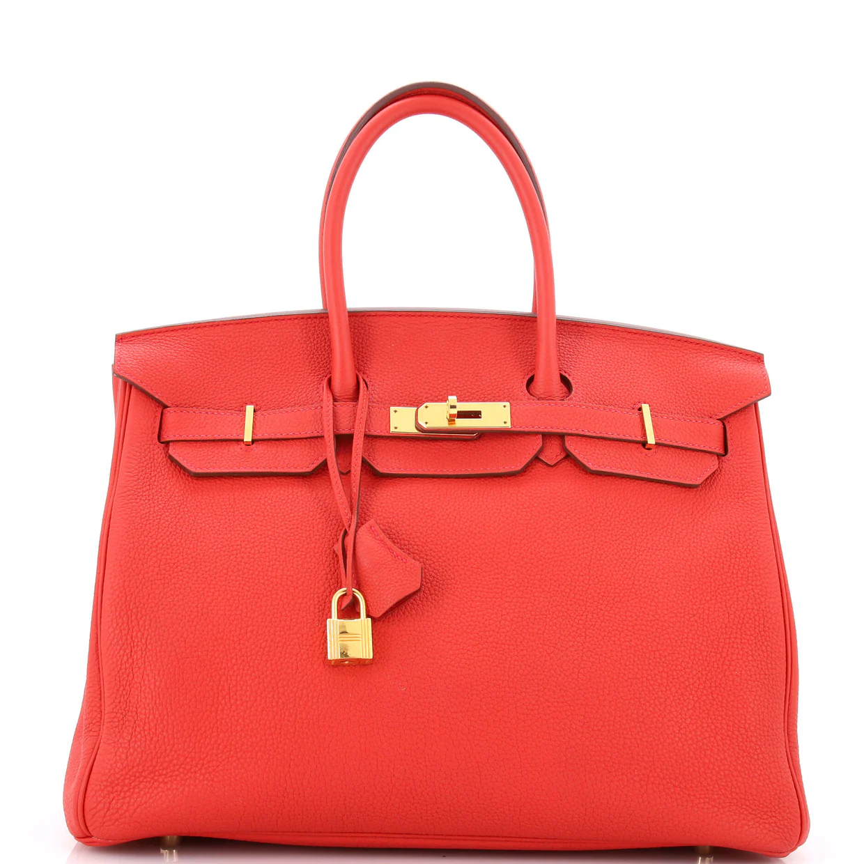 Birkin Handbag Geranium Togo with Gold Hardware 35 - Deep Luxury