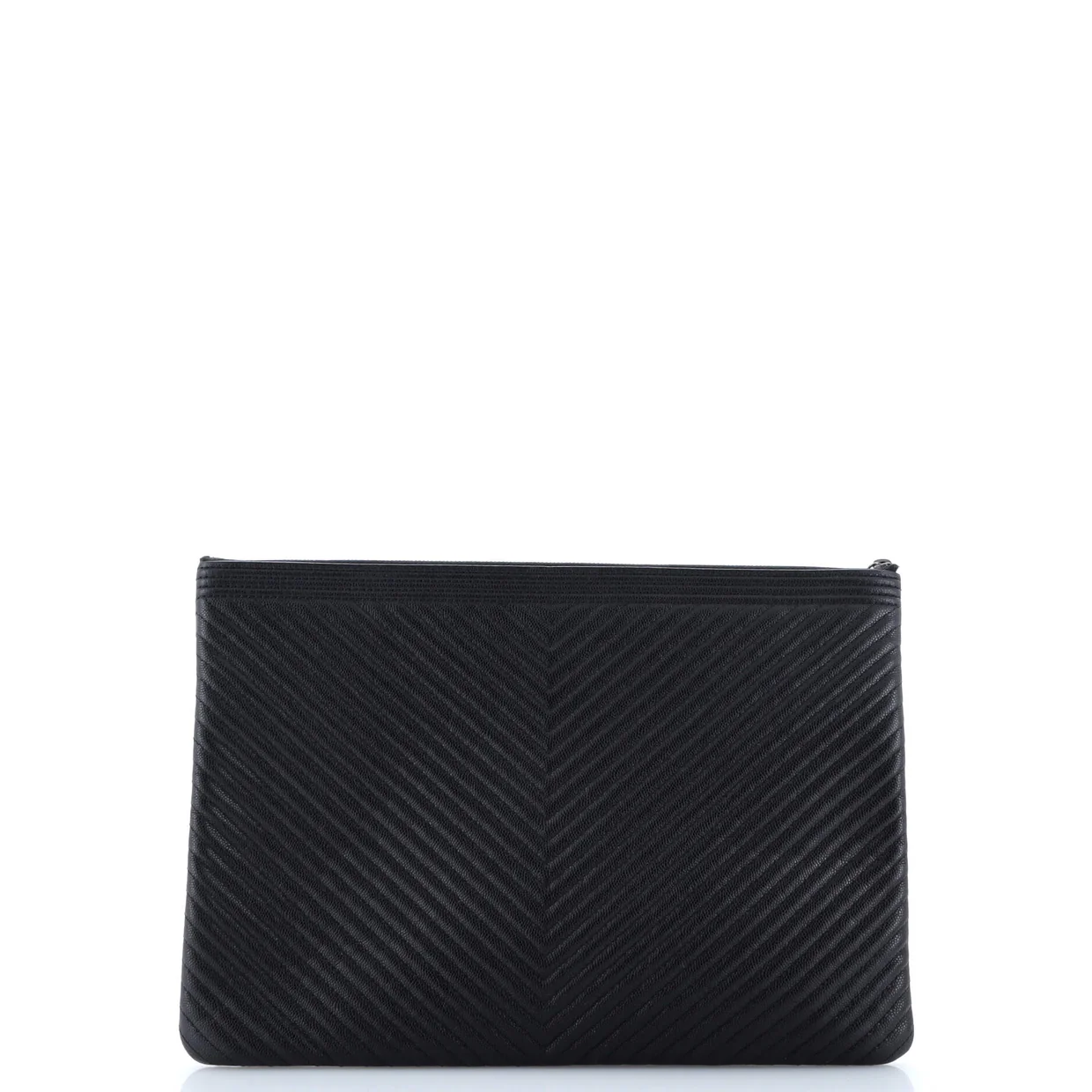 Boy O Case Clutch Chevron Lambskin Large - Deep Luxury