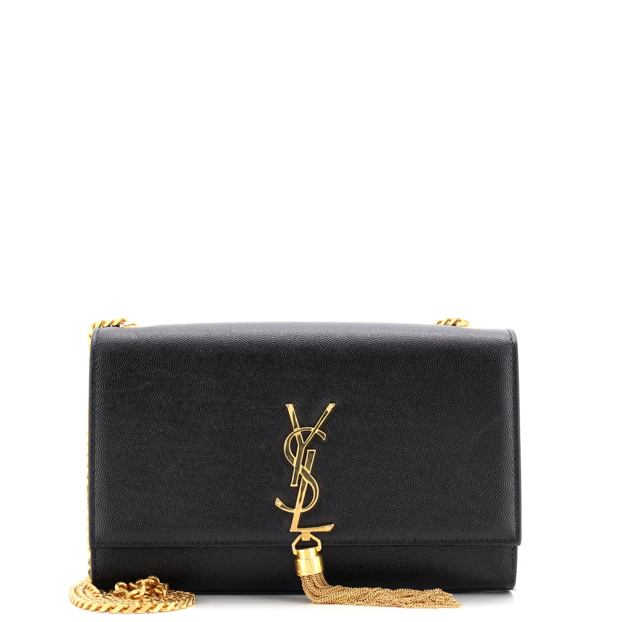 Classic Monogram Tassel Crossbody Bag Grainy Leather Small - Deep Luxury