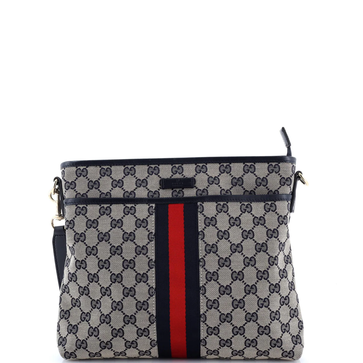 Front Pocket Web Messenger GG Canvas Small - Deep Luxury