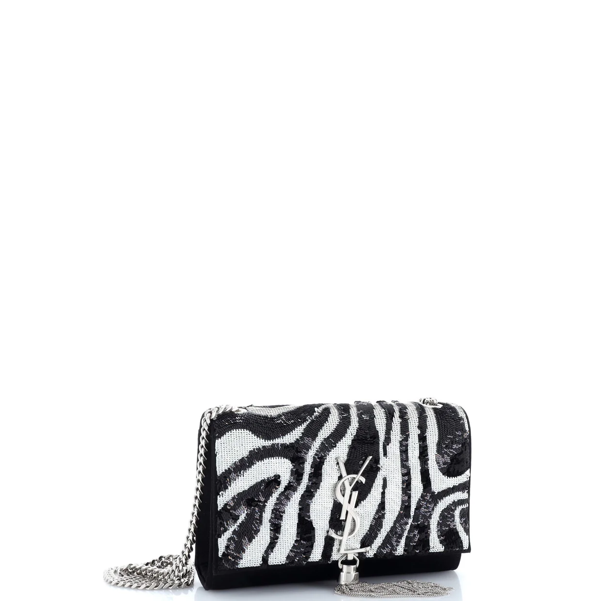 Classic Monogram Tassel Crossbody Bag Printed Sequins with Satin Small - Deep Luxury