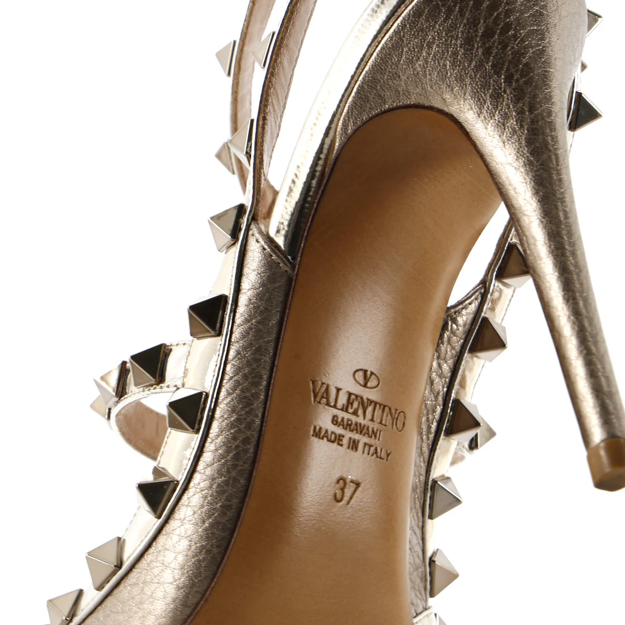 Women's Rockstud Ankle Strap Pumps Leather 100 - Deep Luxury