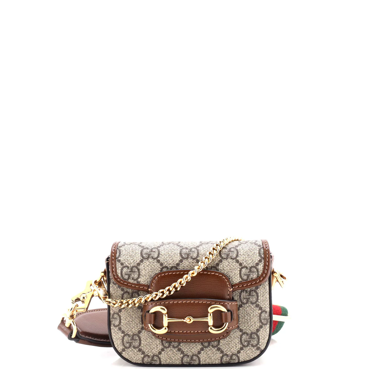 Horsebit 1955 Flap Wallet with Strap GG Coated Canvas - Deep Luxury