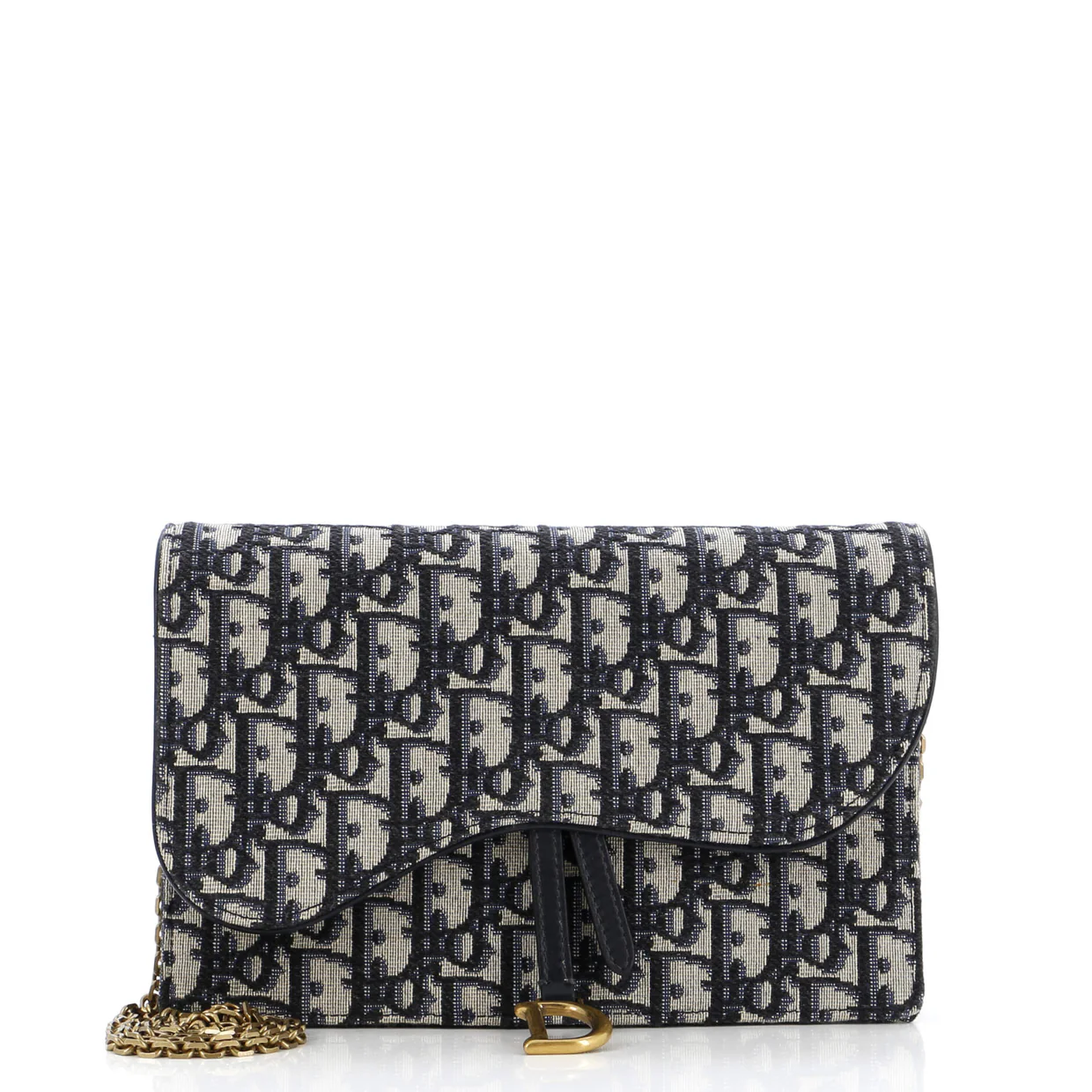 Saddle Chain Clutch Oblique Canvas - Deep Luxury