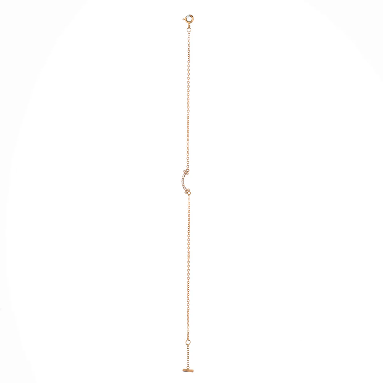 T Smile Chain Bracelet 18K Rose Gold with Diamonds Mini - Deep Luxury