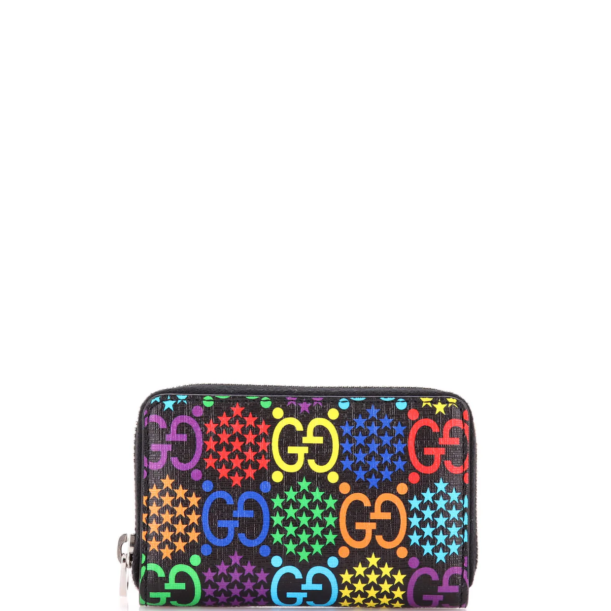 Zip Around Card Case Psychedelic Print GG Coated Canvas - Deep Luxury