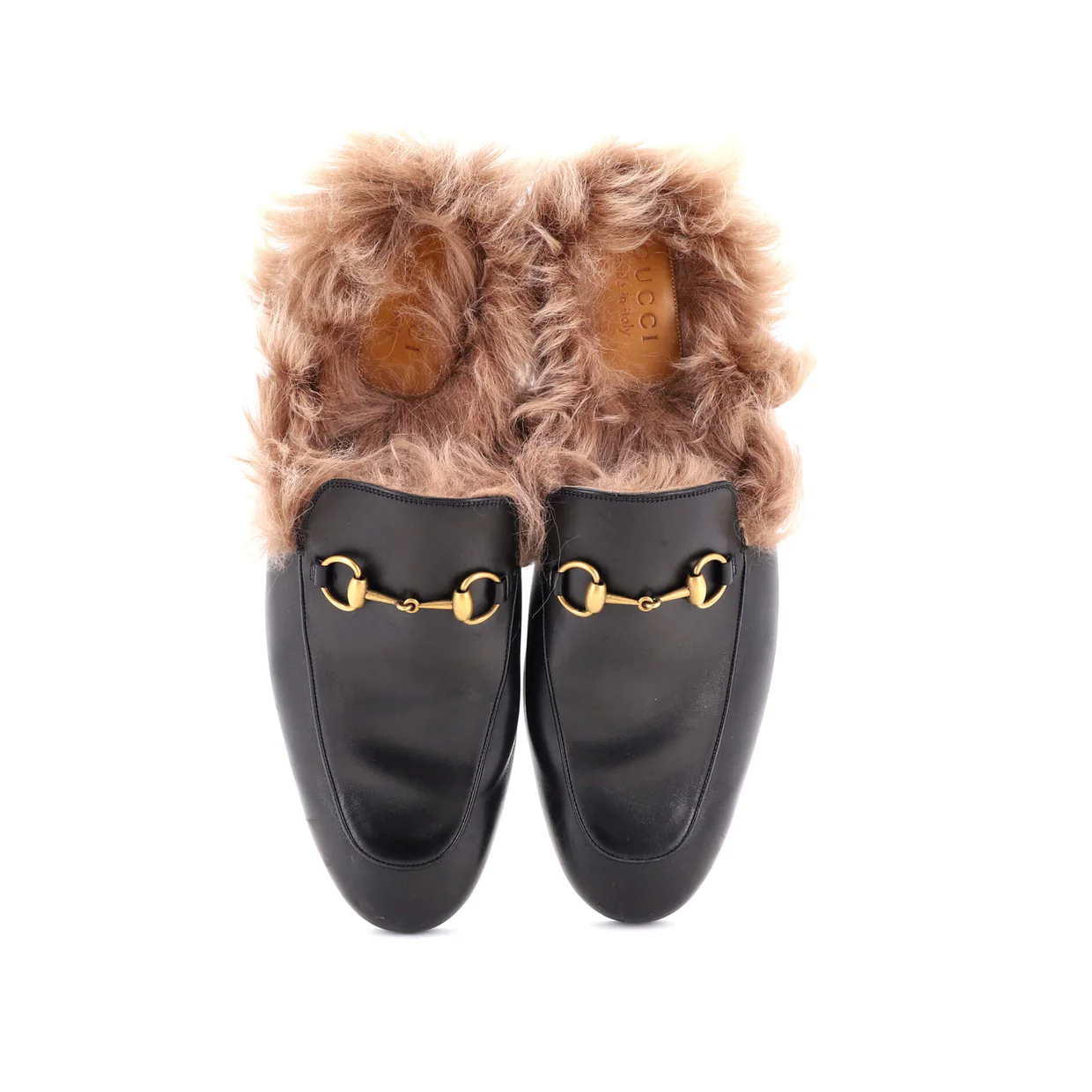 Men's Princetown Mules Leather with Fur - Deep Luxury