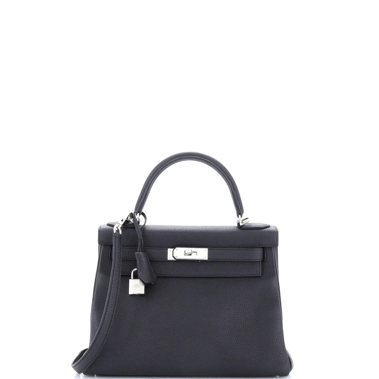 Kelly Handbag Noir Togo with Palladium Hardware 28 - Deep Luxury