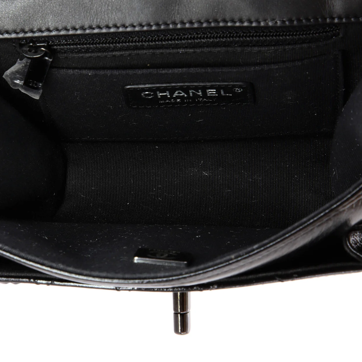 So Black Double You CC Flap Bag Quilted Shiny Crumpled Calfskin Mini - Deep Luxury