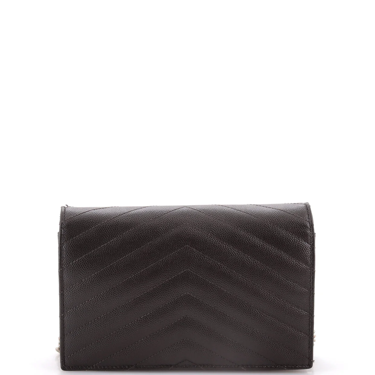 Classic Monogram Wallet on Chain Matelasse Chevron Leather Small - Deep Luxury