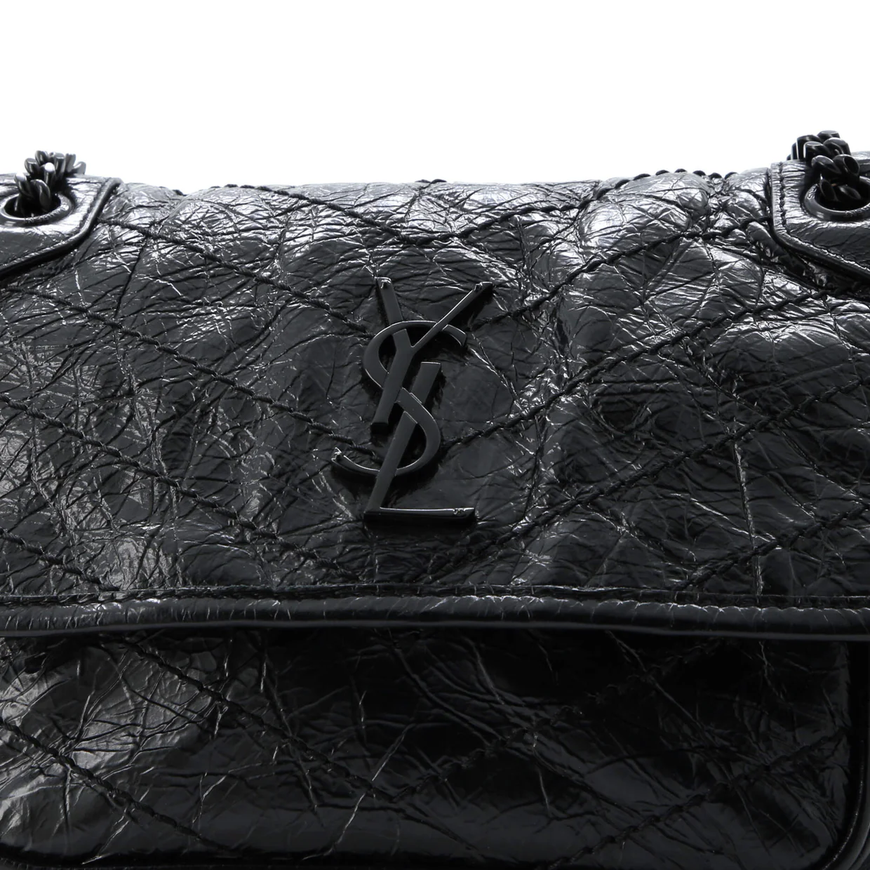 Niki Chain Flap Bag Matelasse Chevron Leather Baby - Deep Luxury