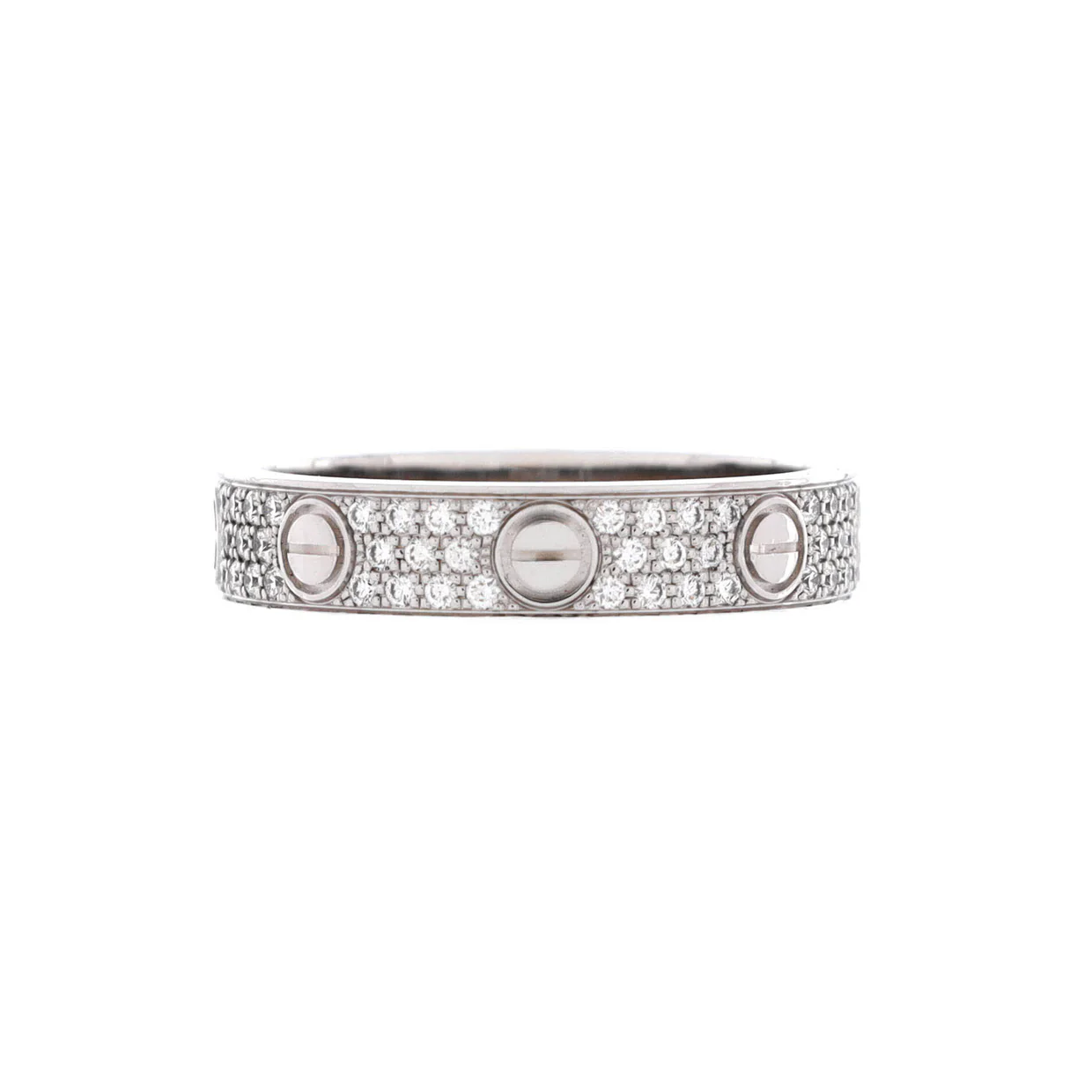 Love Wedding Band Pave Diamonds Ring 18K White Gold and Diamonds - Deep Luxury