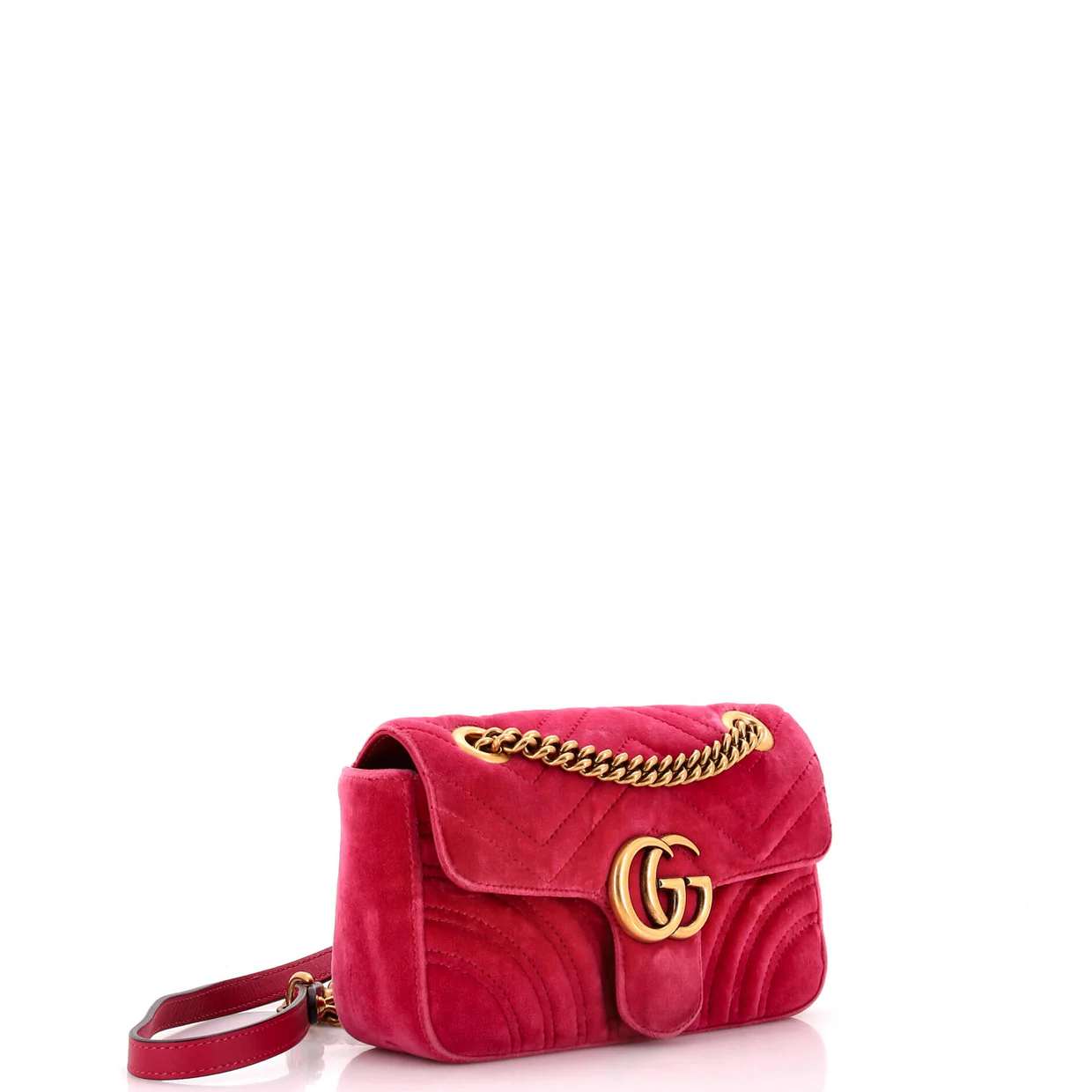 GG Marmont Flap Bag Matelasse Velvet Mini - Deep Luxury