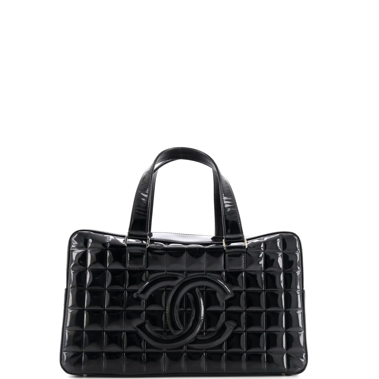 Chocolate Bar CC Bowler Bag Quilted Patent Large - Deep Luxury