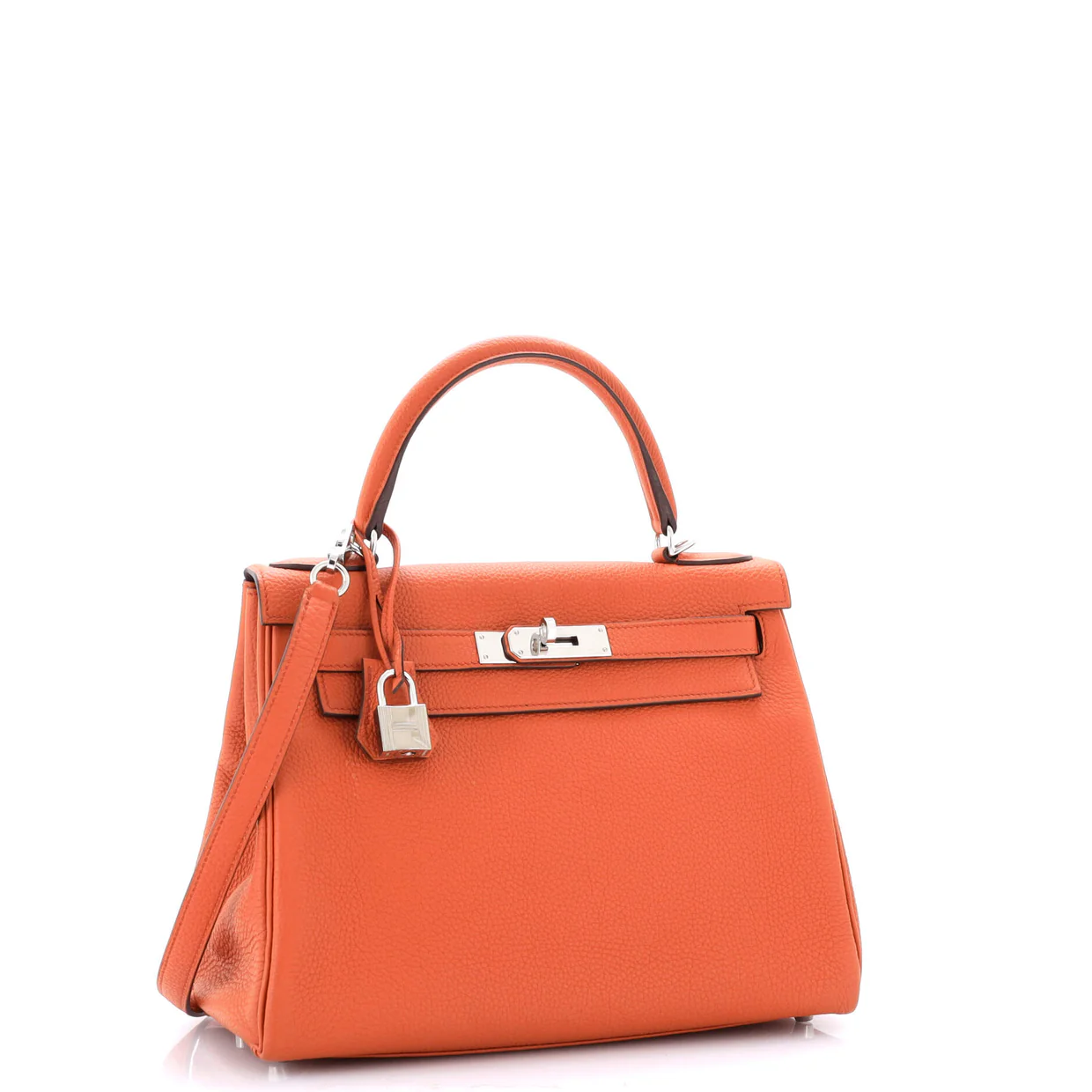 Kelly Handbag Terre Battue Togo with Palladium Hardware 28 - Deep Luxury