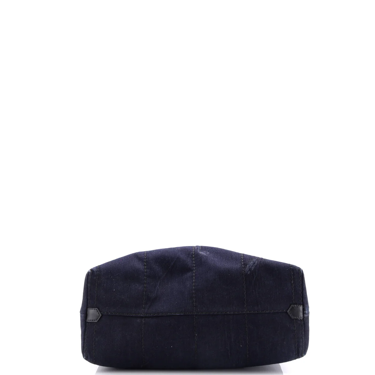 Logo Shopping Tote Denim and Linen Blend - Deep Luxury