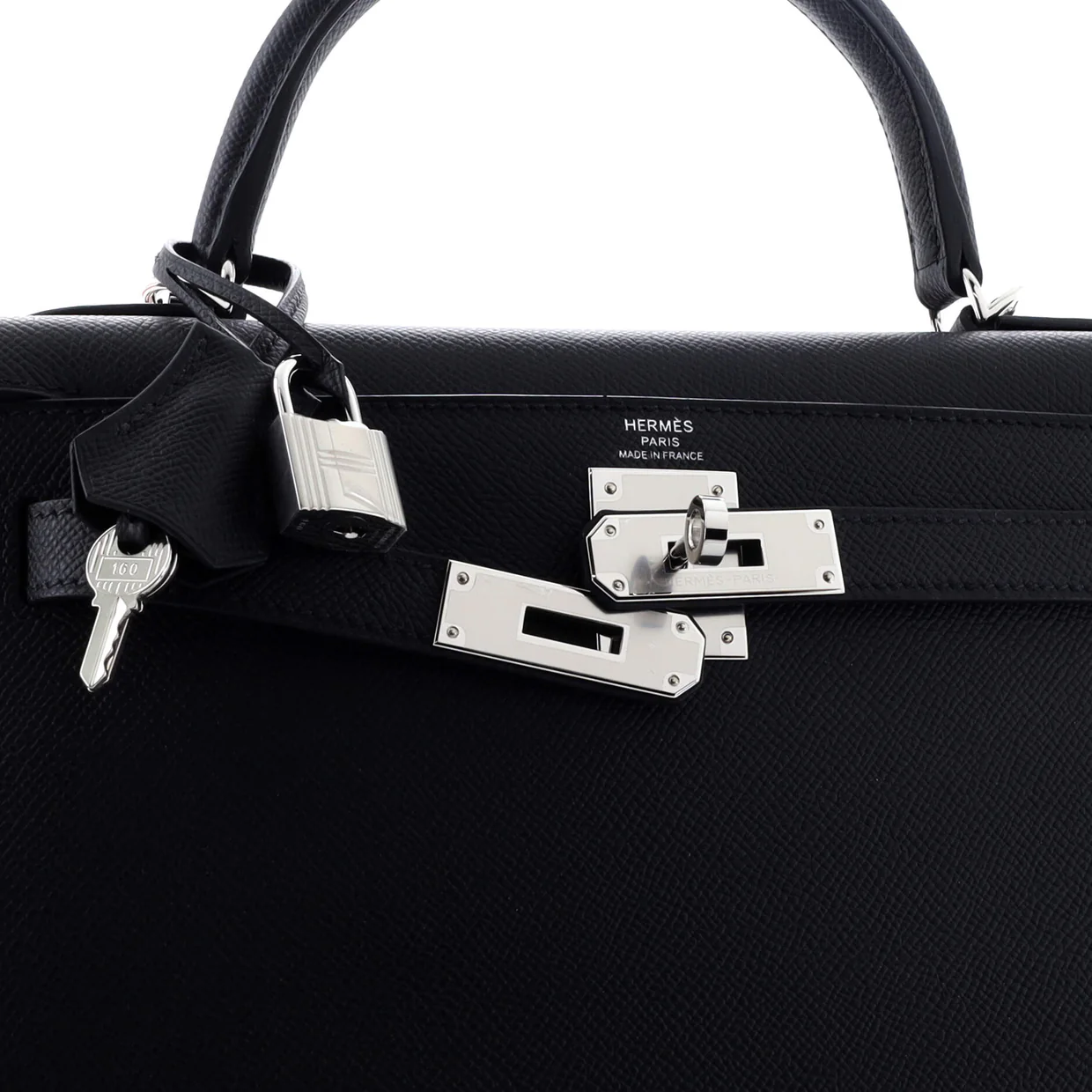 Kelly Handbag Noir Epsom with Palladium Hardware 28 - Deep Luxury