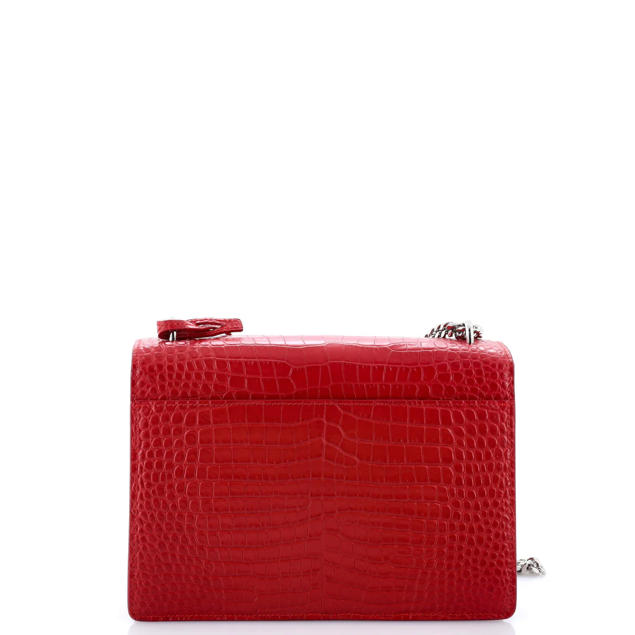 Sunset Crossbody Bag Crocodile Embossed Leather Medium - Deep Luxury