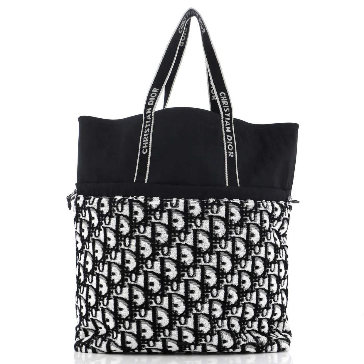 Reversible Tote Oblique Terry Cotton and Oblique Technical Nylon - Deep Luxury