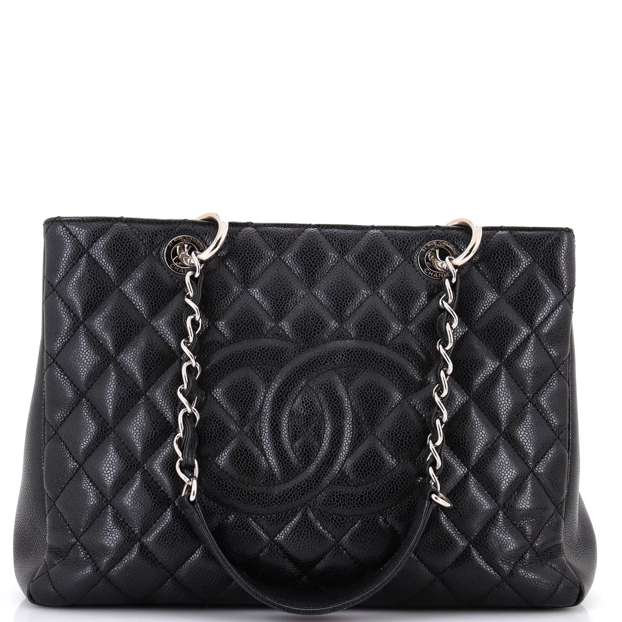 Grand Shopping Tote Quilted Caviar - Deep Luxury