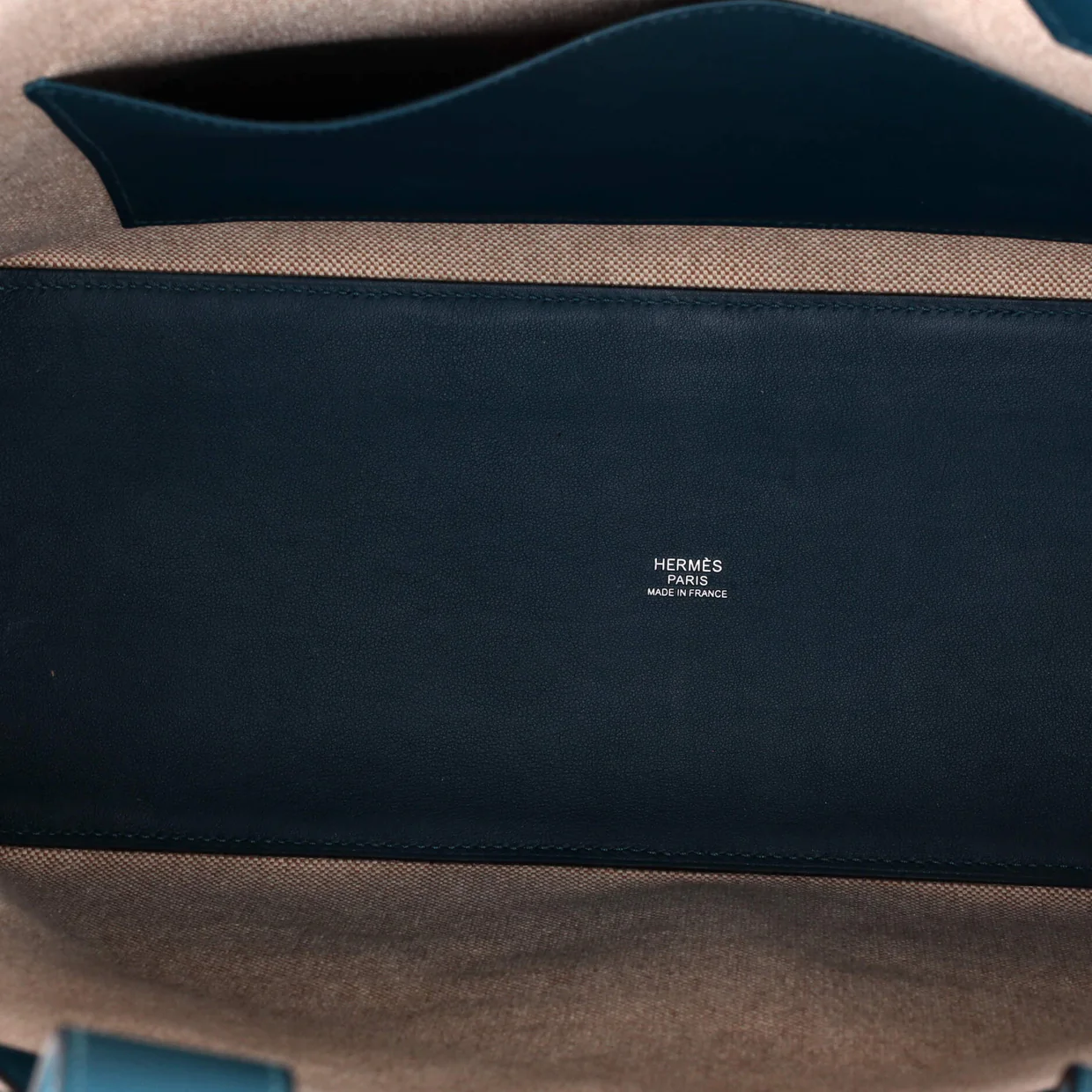 Cabas H en Biais Tote Tufted Motif Canvas with Leather 40 - Deep Luxury