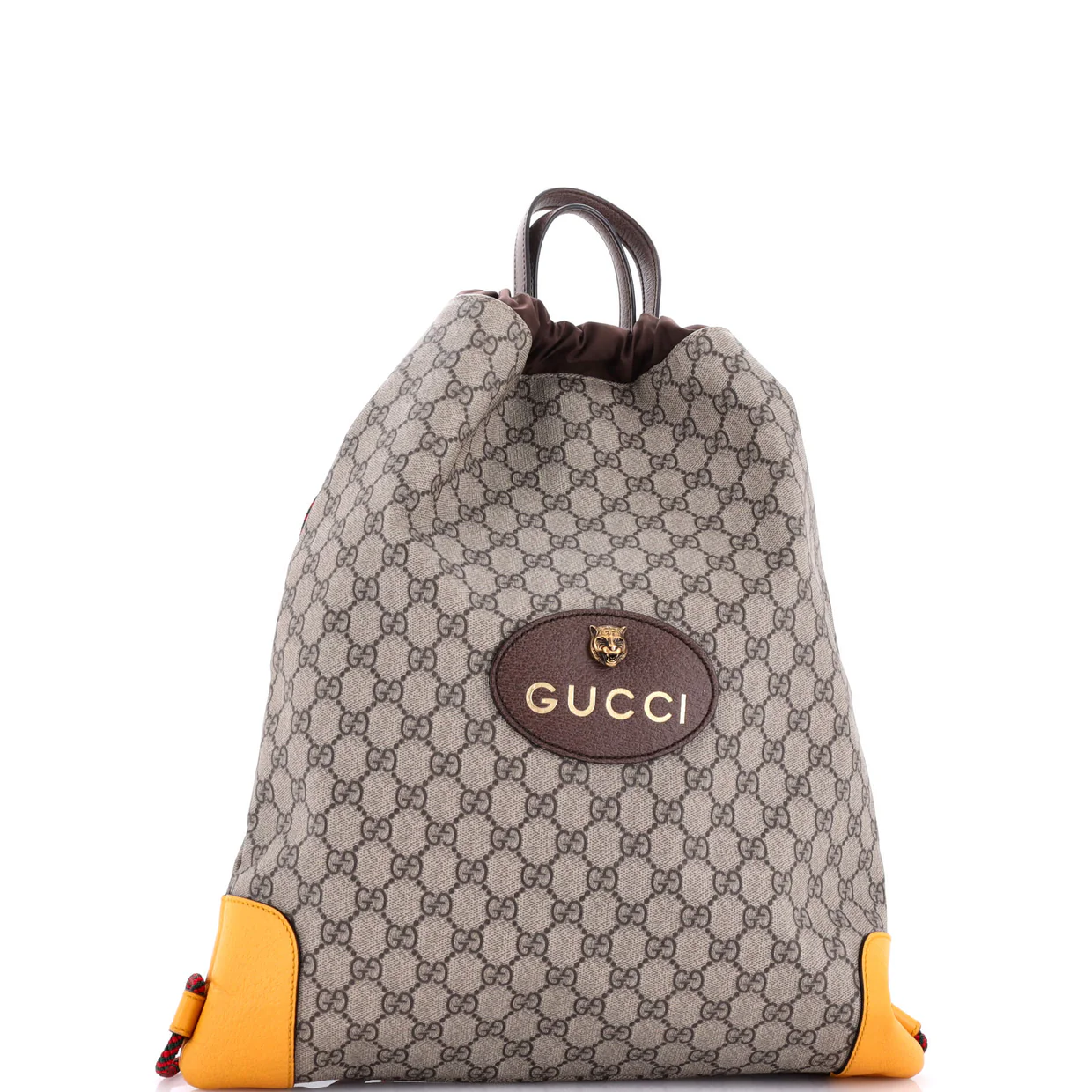 Neo Vintage Drawstring Backpack GG Coated Canvas Large - Deep Luxury