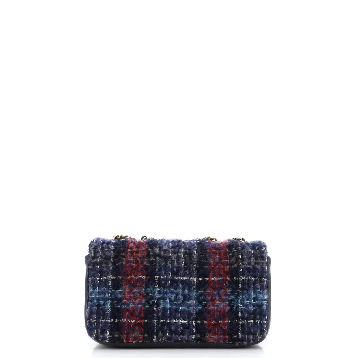 CC Chic Double Flap Bag Quilted Tweed Small - Deep Luxury