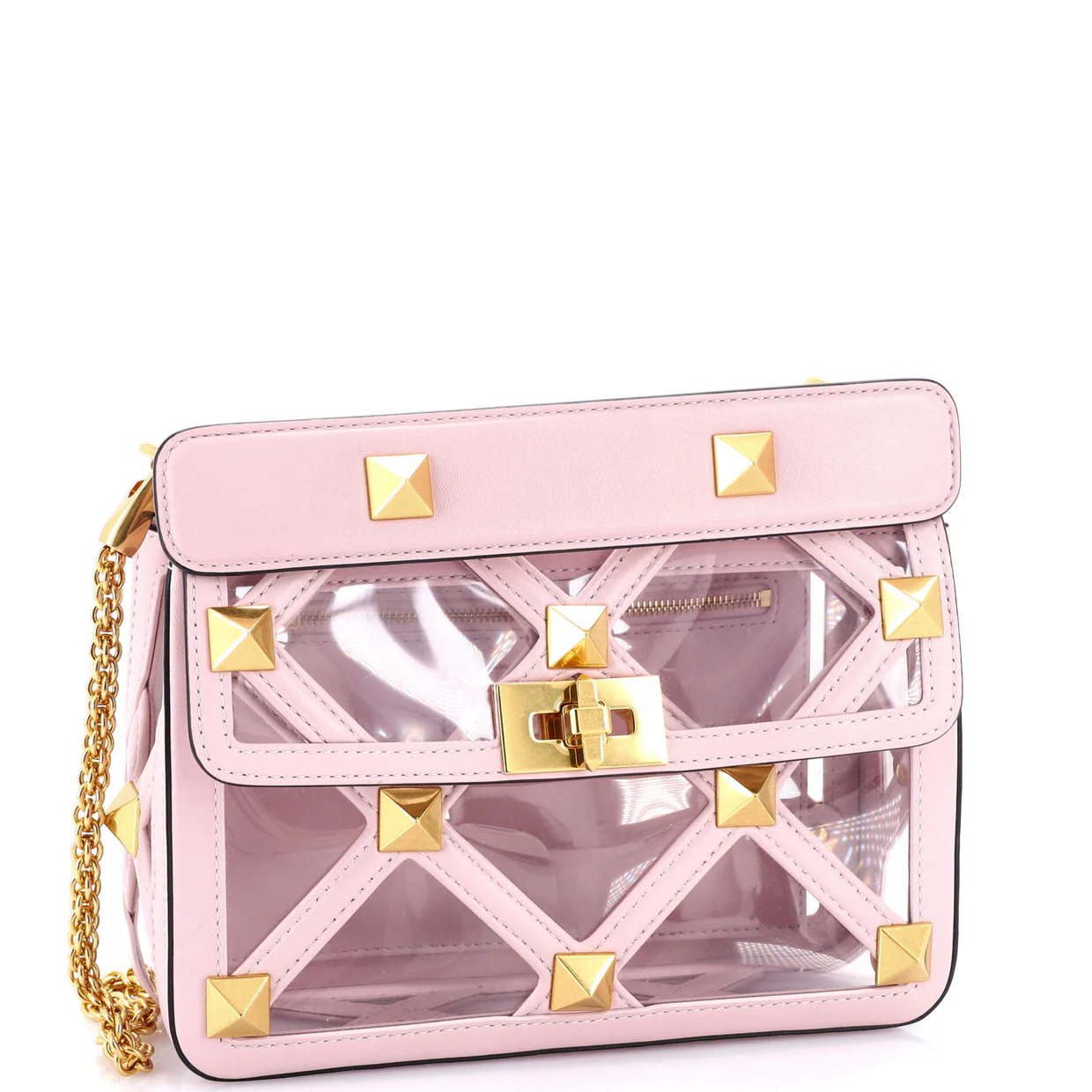 Roman Stud Flap Bag Quilted PVC with Leather Medium - Deep Luxury