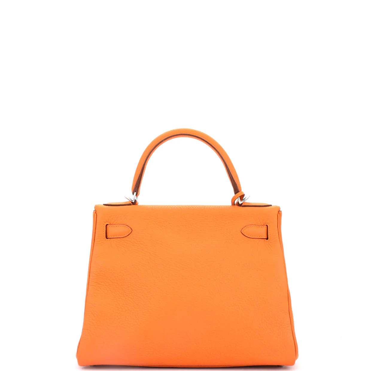 Kelly Handbag Orange H Clemence with Palladium Hardware 28 - Deep Luxury
