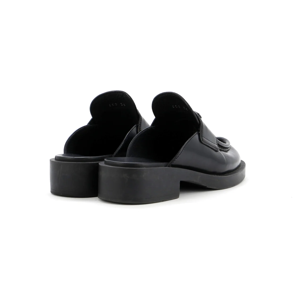 Women's Triangle Logo Slide Mules Leather - Deep Luxury