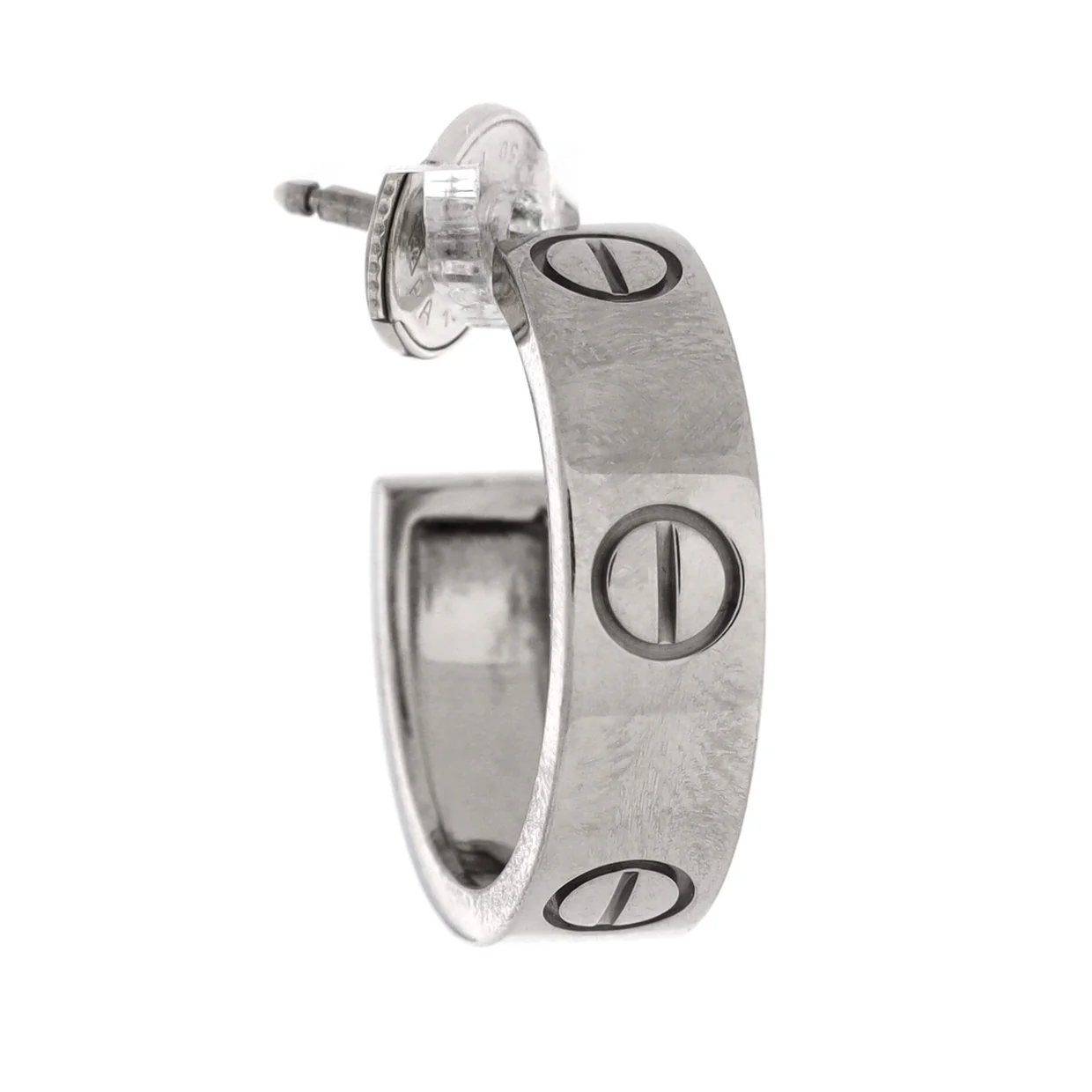 Love Hoop Earrings 18K White Gold 5.5mm - Deep Luxury