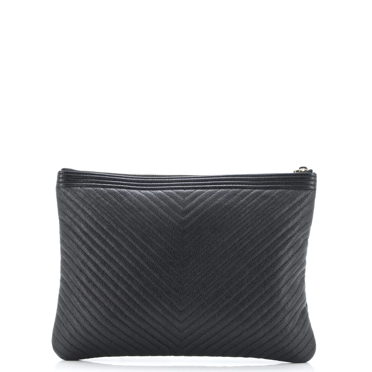 Boy O Case Clutch Chevron Caviar Medium - Deep Luxury