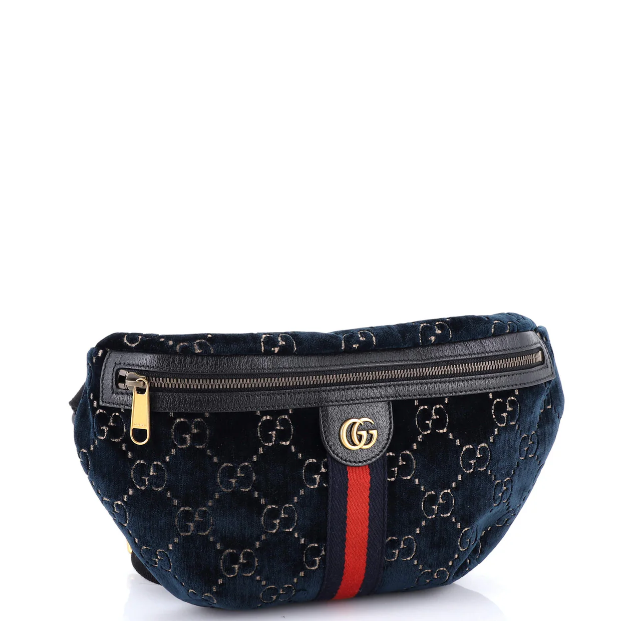 Ophidia Zip Belt Bag GG Velvet - Deep Luxury