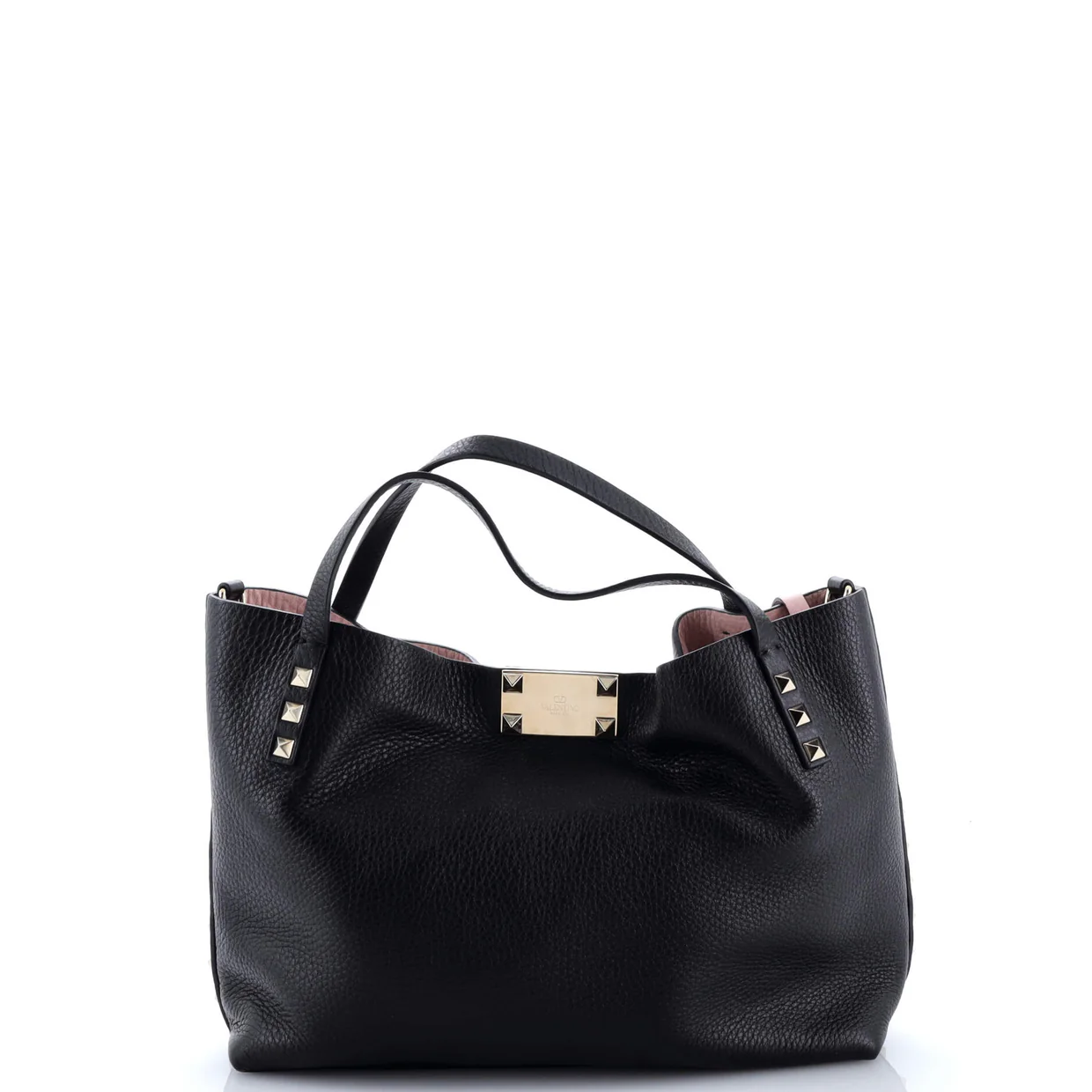 Rockstud Convertible Flip Lock Tote Leather Small - Deep Luxury