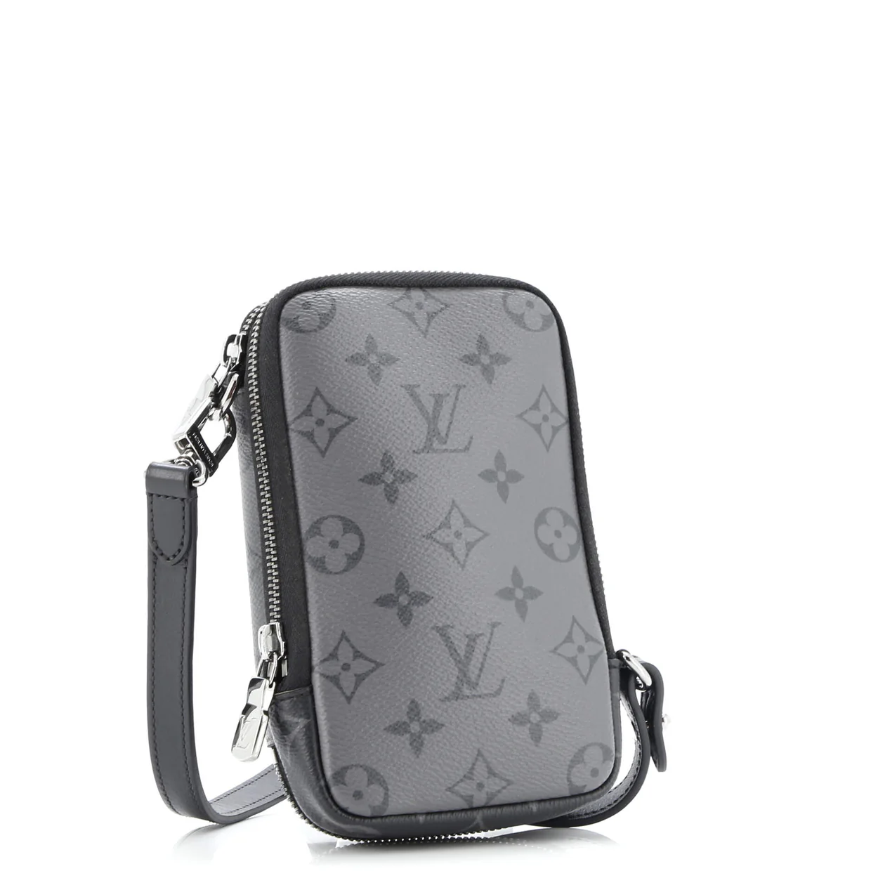 Double Phone Pouch Reverse Monogram Eclipse Canvas - Deep Luxury