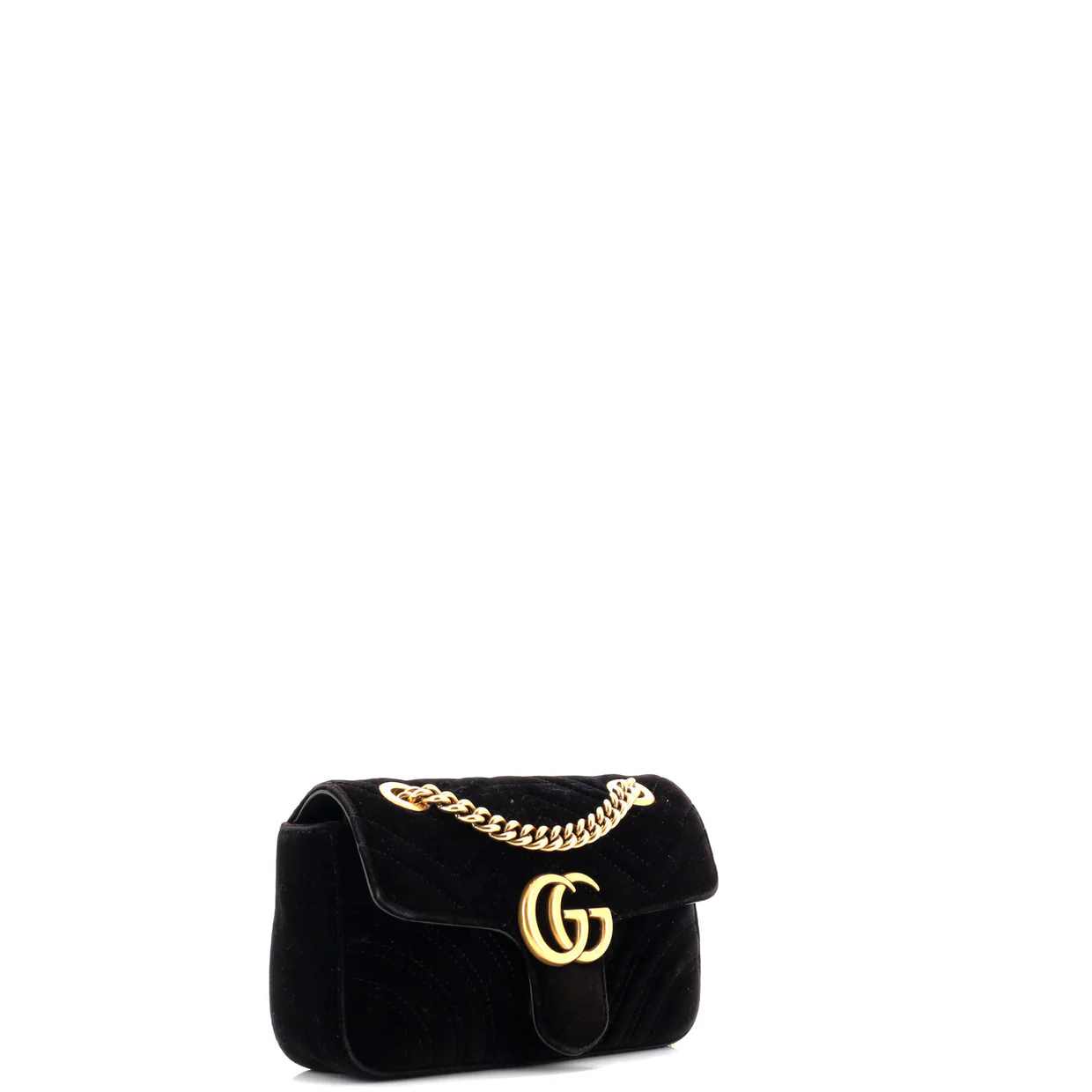 GG Marmont Flap Bag Matelasse Velvet Mini - Deep Luxury