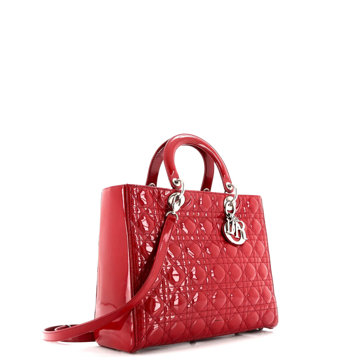 Lady Dior Bag Cannage Quilt Patent Large - Deep Luxury