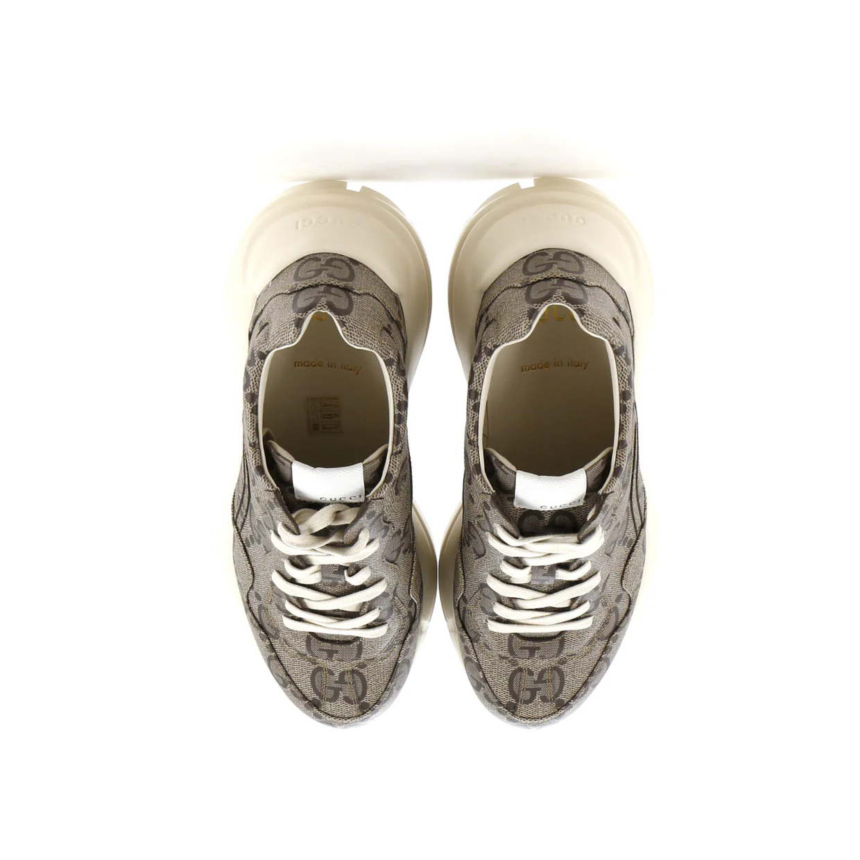Rhyton Sneakers Jumbo GG Coated Canvas - Deep Luxury