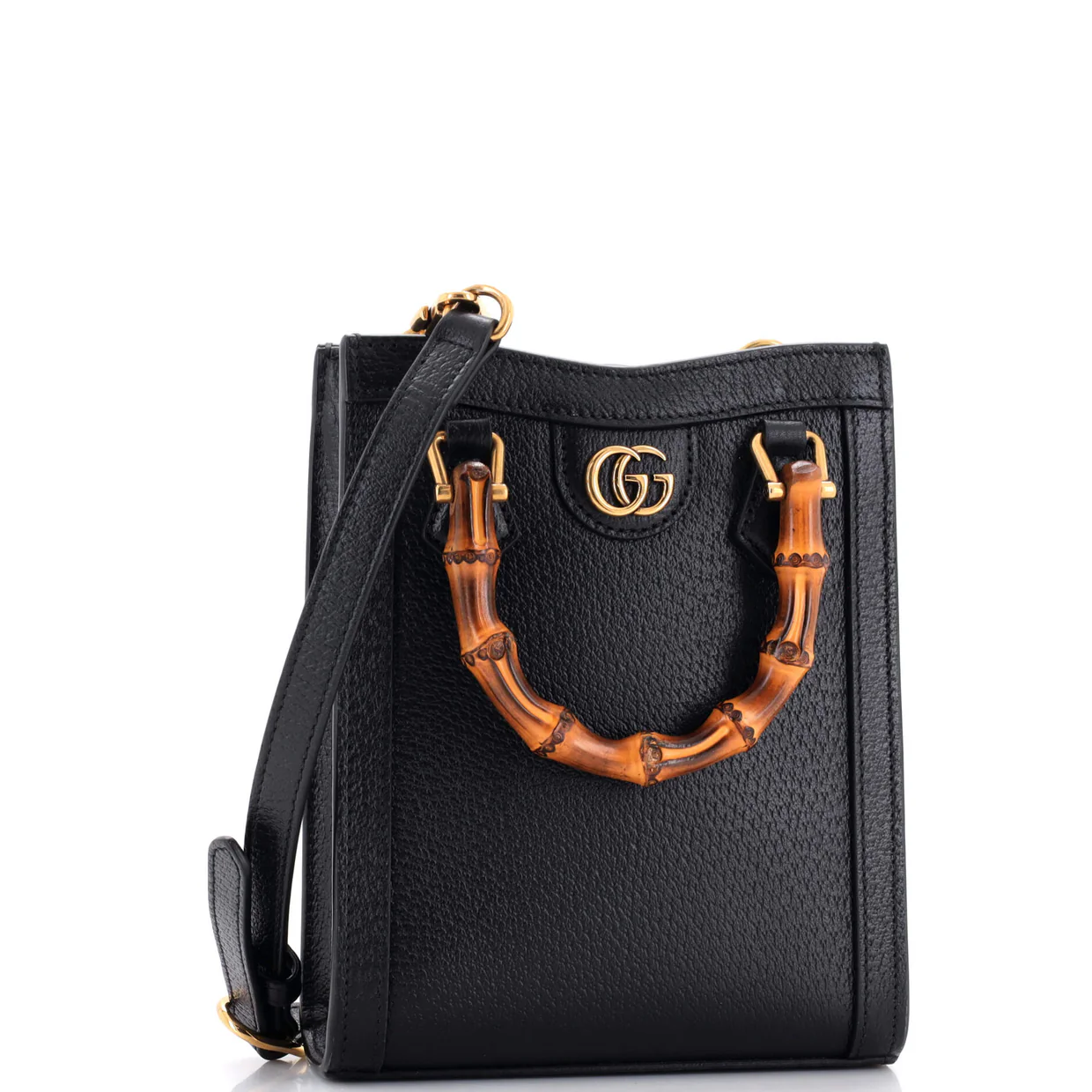 Vertical Diana NM Bamboo Handle Tote Leather Mini - Deep Luxury