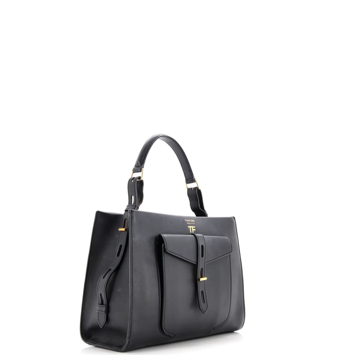 T Twist Top Handle Bag Leather Small - Deep Luxury