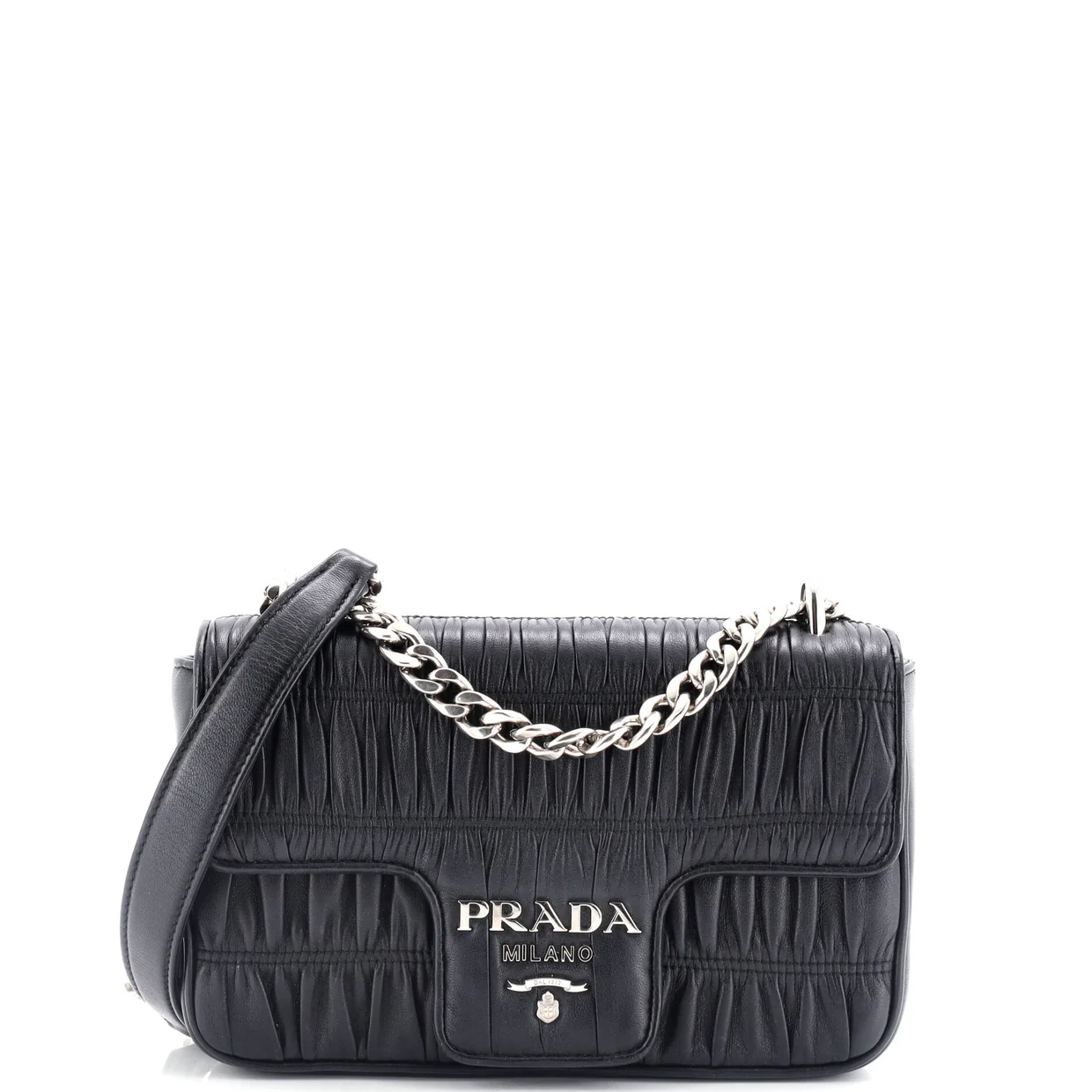 Chain Flap Shoulder Bag Nappa Gaufre Small - Deep Luxury