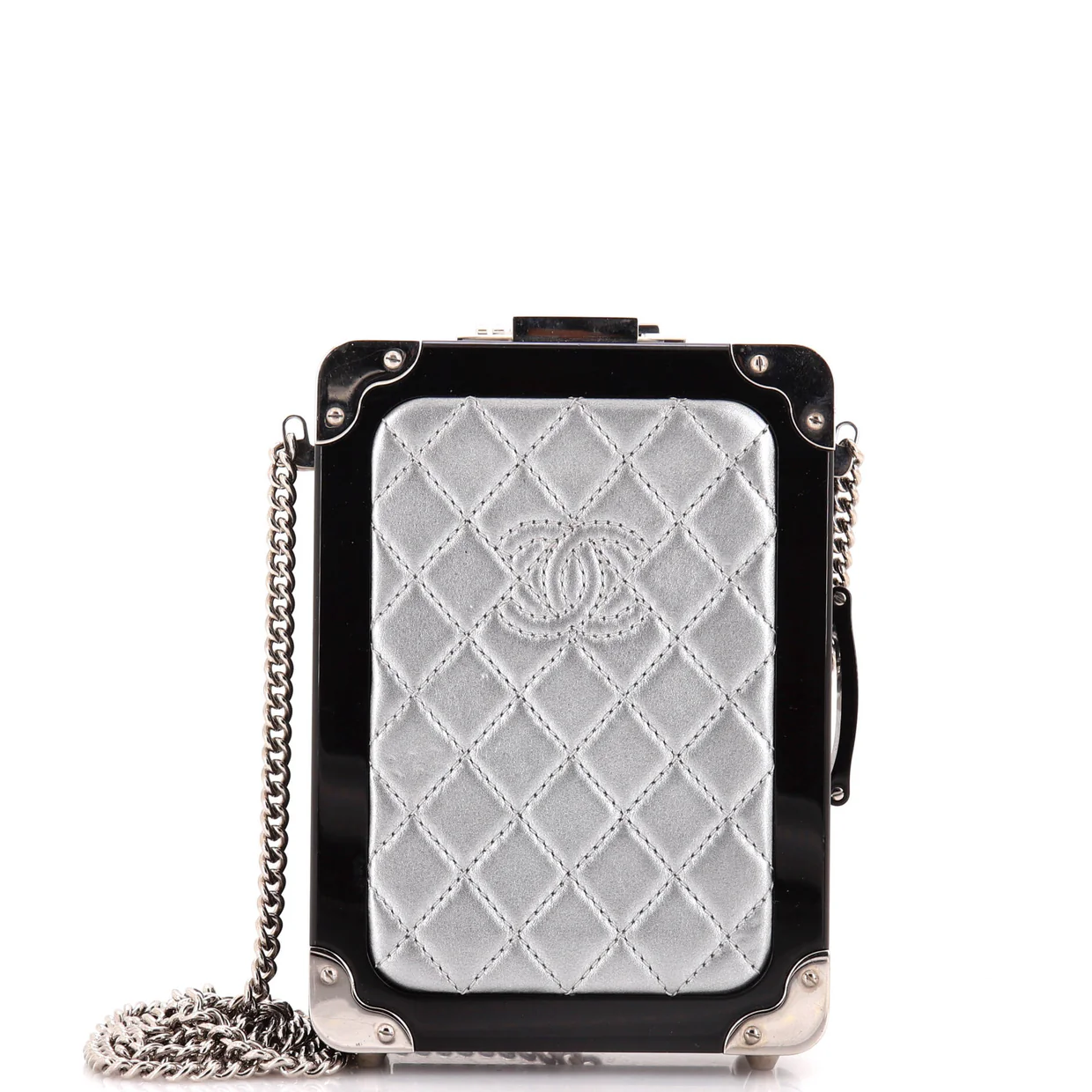 Trolley Minaudiere Plexiglass and Quilted Lambskin - Deep Luxury