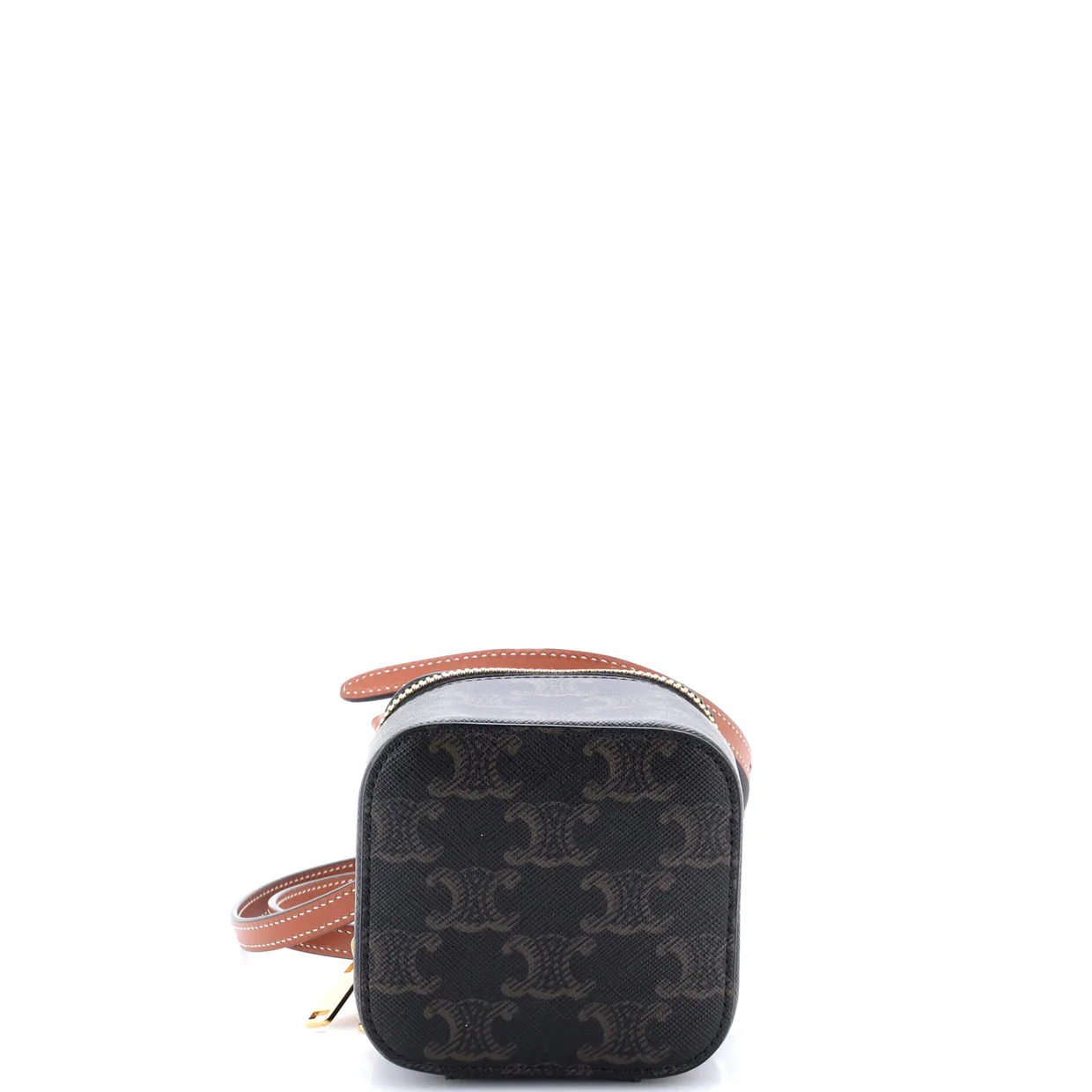 Top Handle Square Vanity Case Triomphe Coated Canvas Mini - Deep Luxury