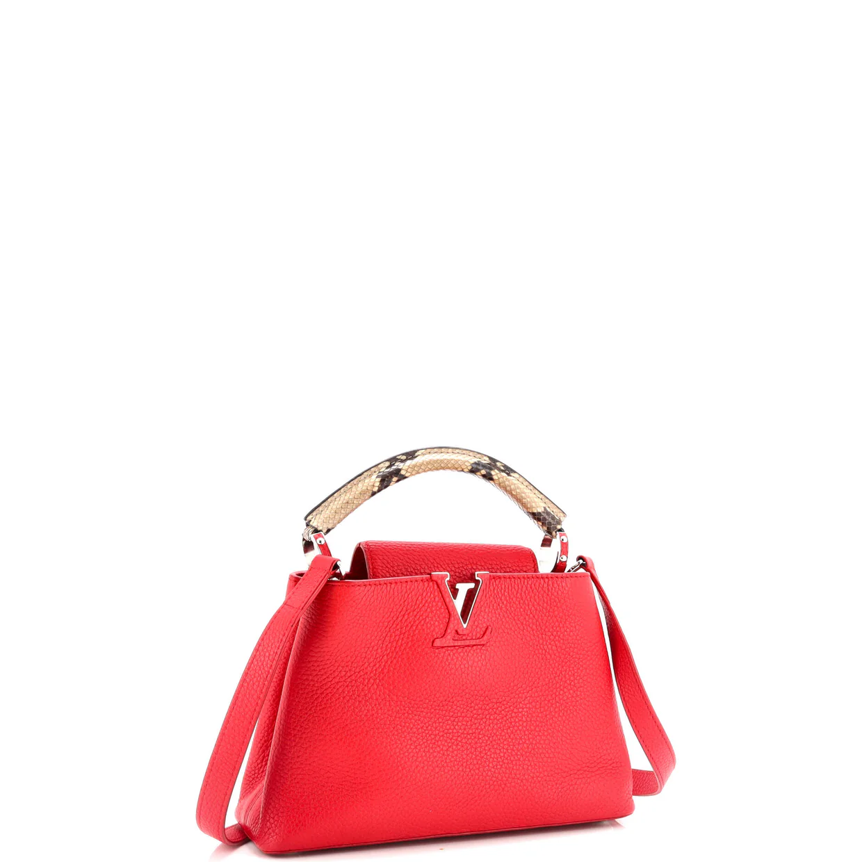 Capucines Bag Leather with Snakeskin BB - Deep Luxury