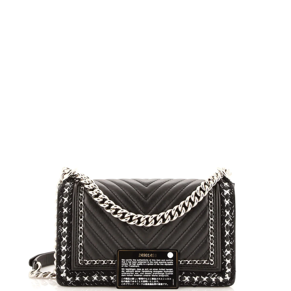 Jacket Boy Flap Bag Chevron Calfskin with Tweed Old Medium - Deep Luxury