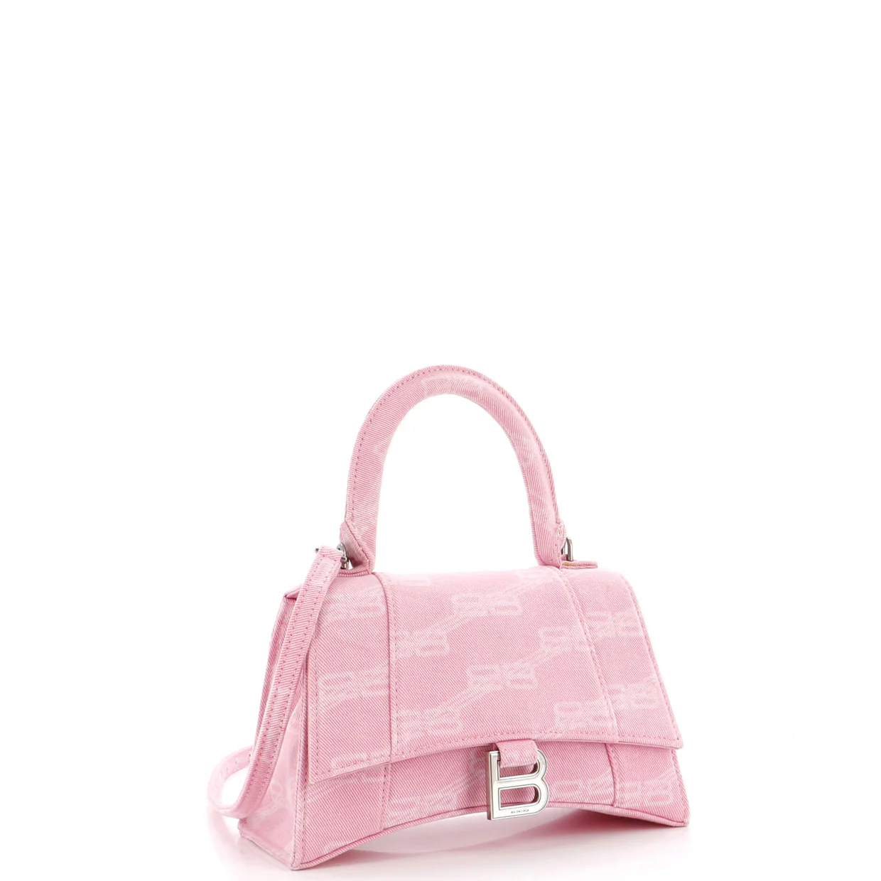 Hourglass Top Handle Bag BB Monogram Denim Small - Deep Luxury