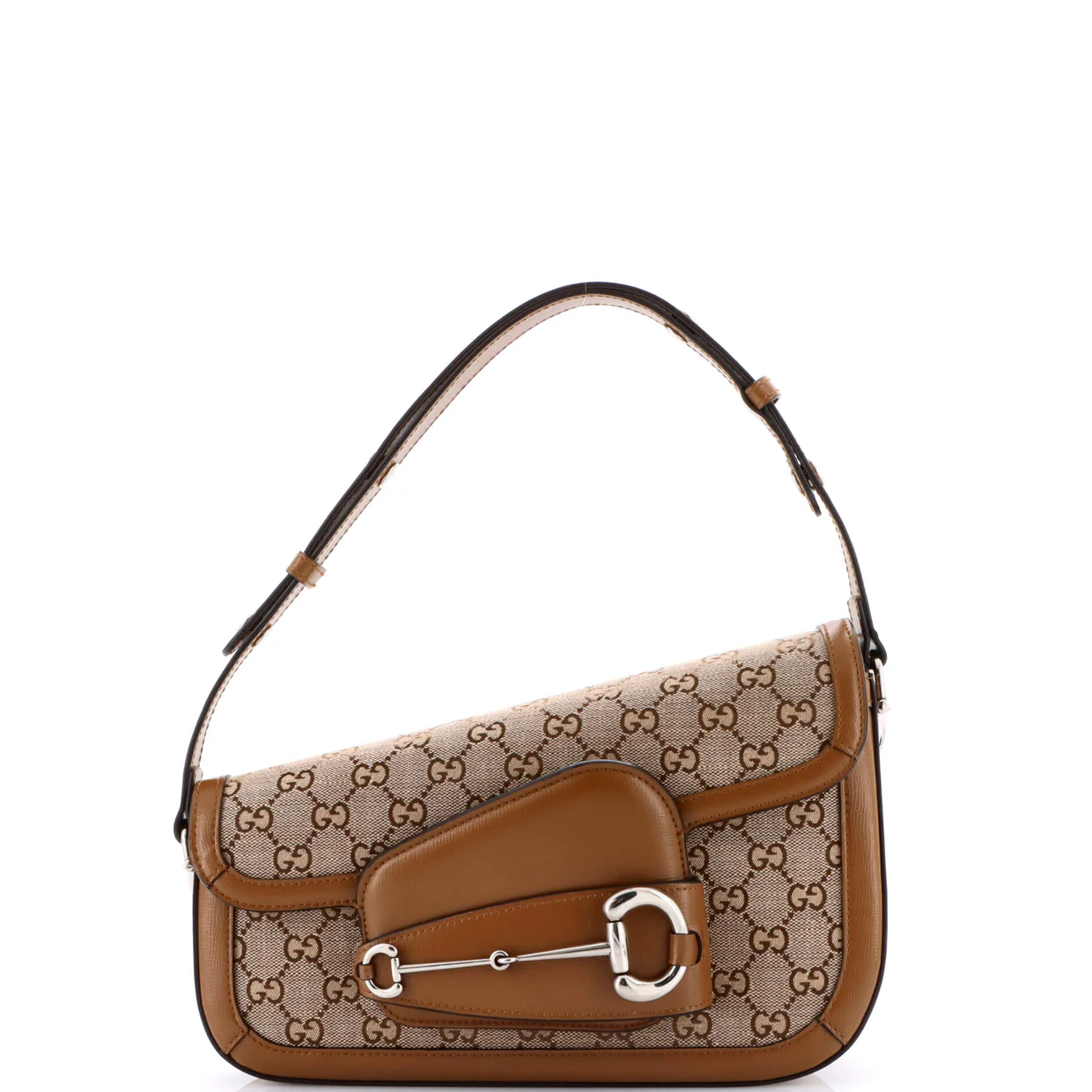 Horsebit 1955 Asymmetric Shoulder Bag GG Canvas with Leather Small - Deep Luxury