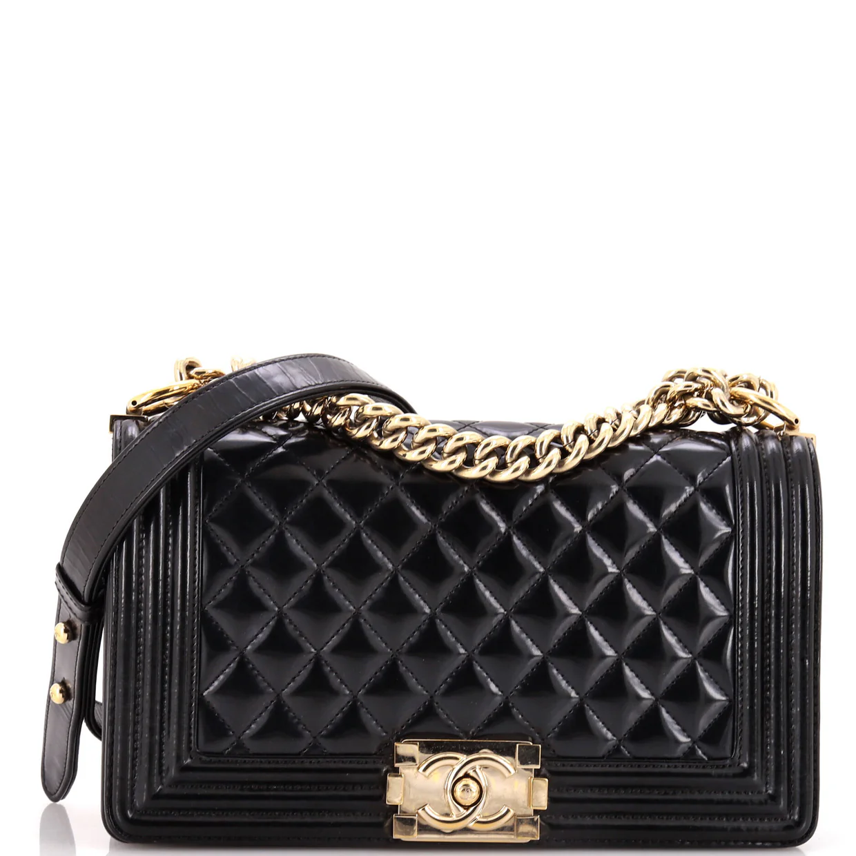 Boy Flap Bag Quilted Iridescent Glazed Calfskin Old Medium - Deep Luxury