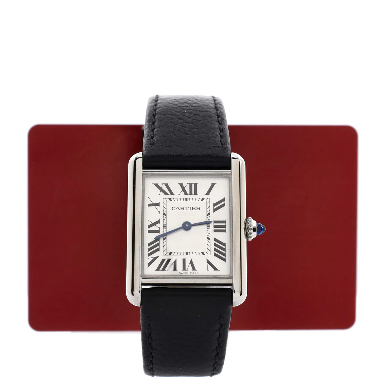 Must de Cartier Tank Quartz Watch Stainless Steel and Leather 25 - Deep Luxury